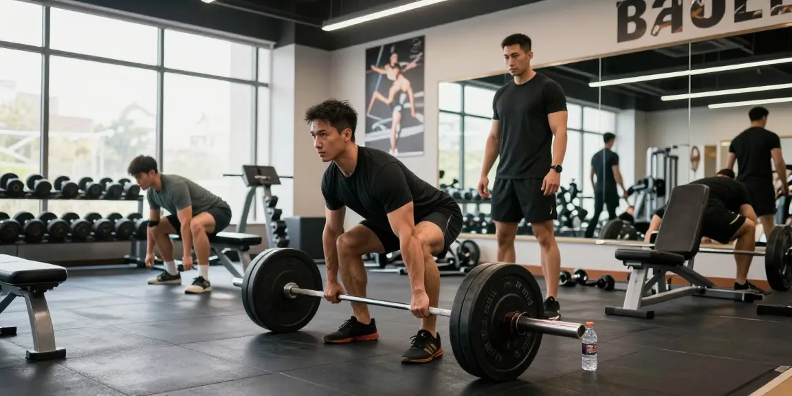 Akra Labs Steroid Shop im Fitnessstudio mit Athleten, die Gewichte heben.