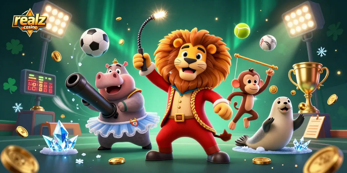 Experience excitement at realz casino with a vibrant illustration featuring dynamic characters and gaming elements.